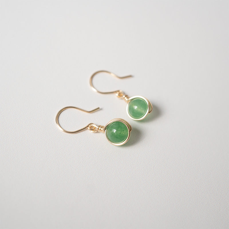 Aretes Aura Cuarzo Verde