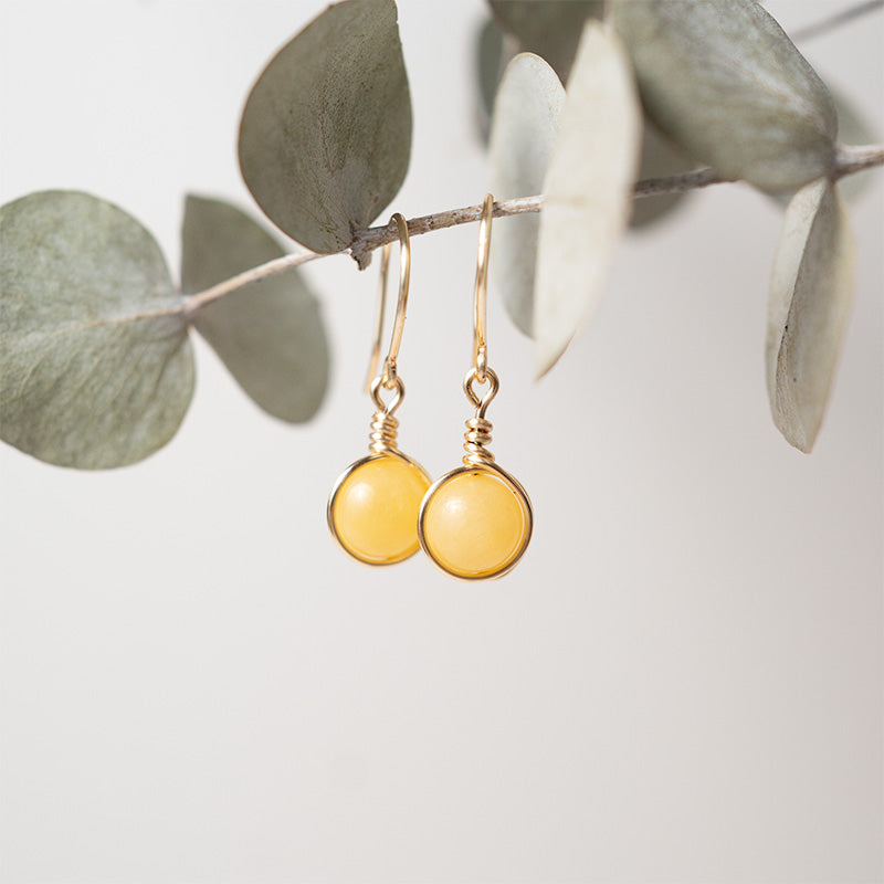 Aretes Aura Jadeita Amarilla