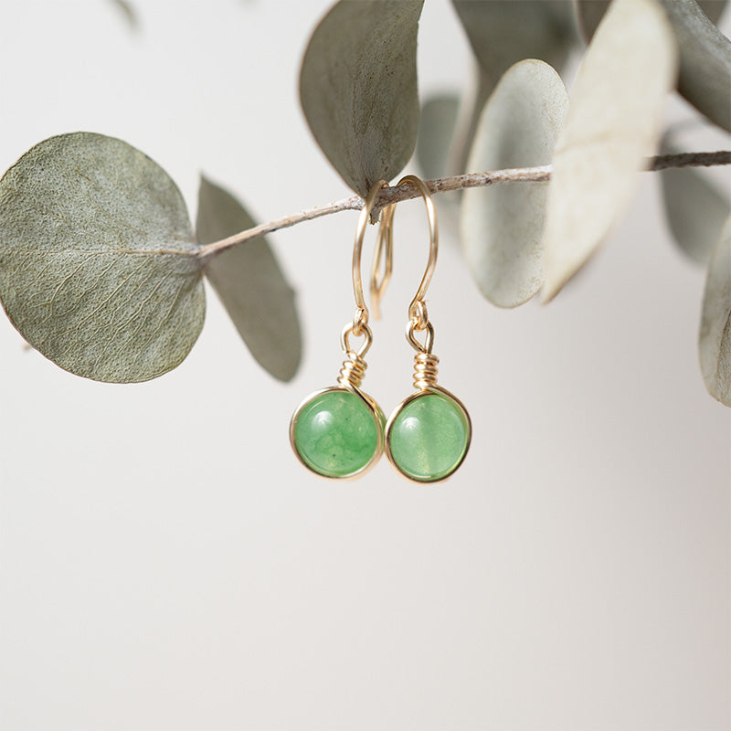 Aretes Aura Cuarzo Verde