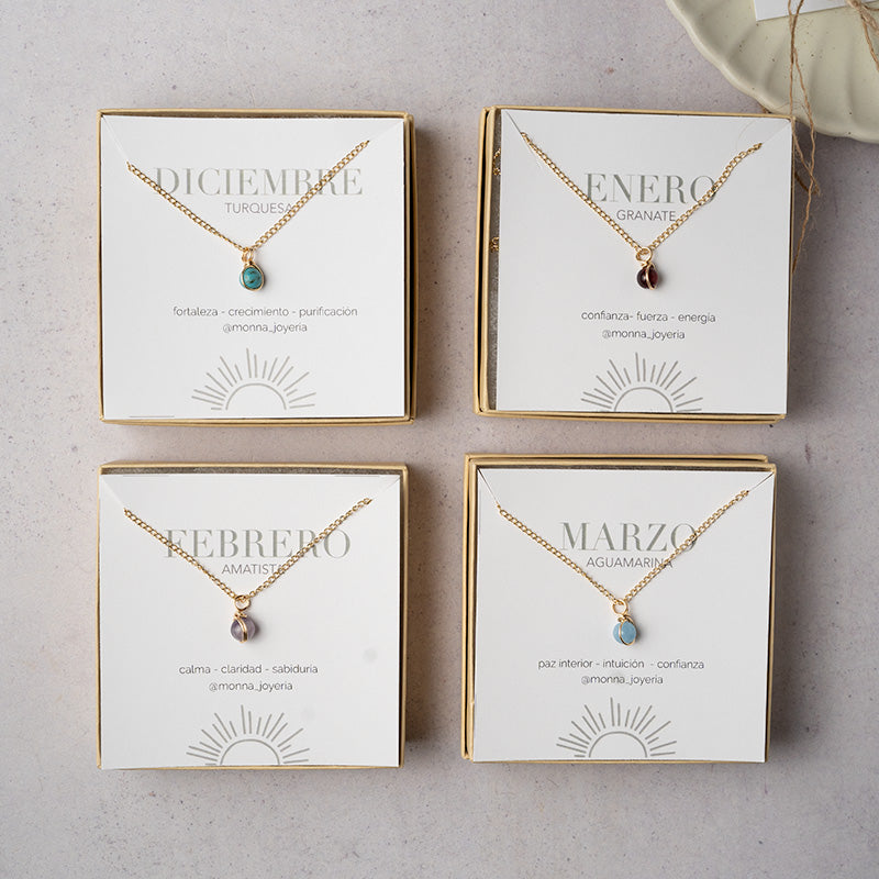 Set | Collar y Aretes Piedra de Nacimiento
