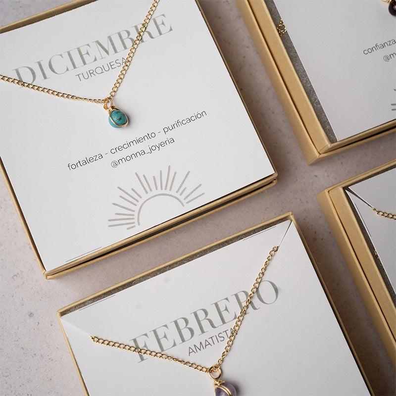 Set | Collar y Aretes Piedra de Nacimiento