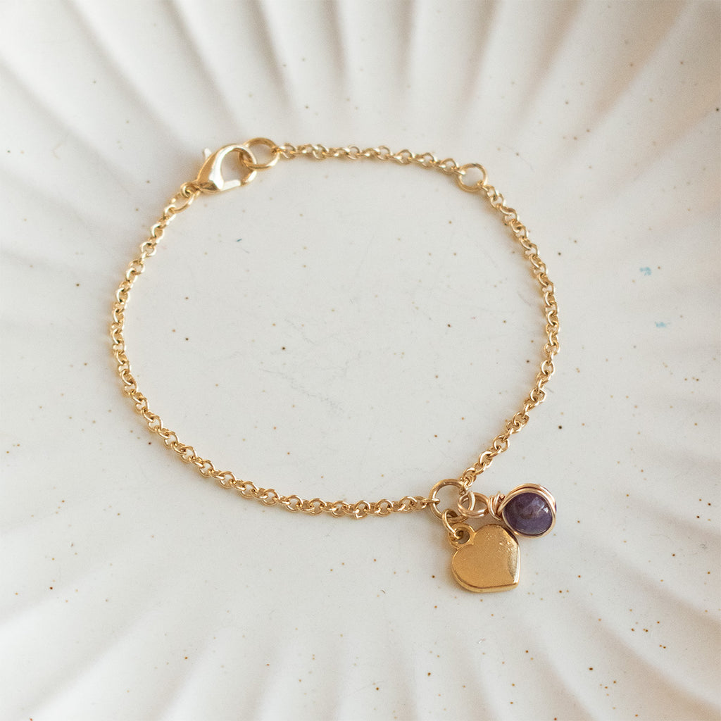 Pulsera Piedra de Nacimiento + Corazón