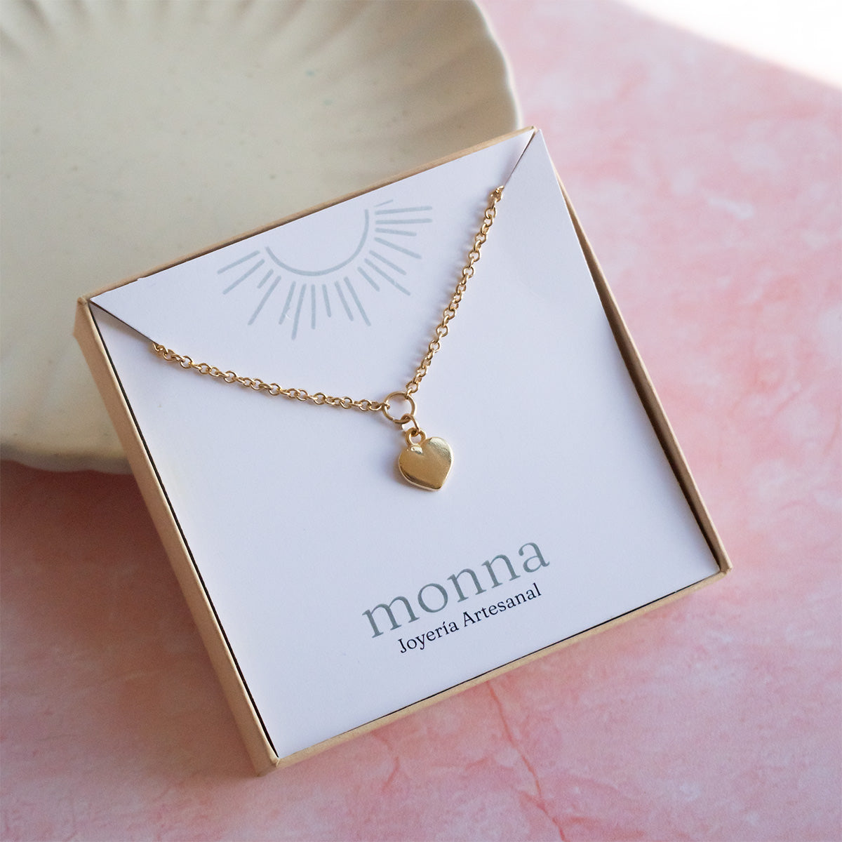 Collar Corazón en Chapa de Oro