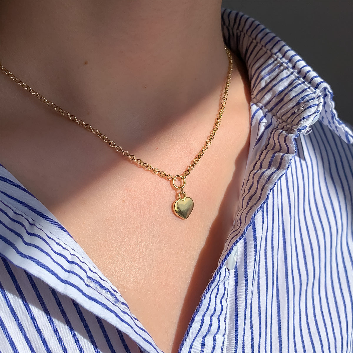 Collar Corazón en Chapa de Oro